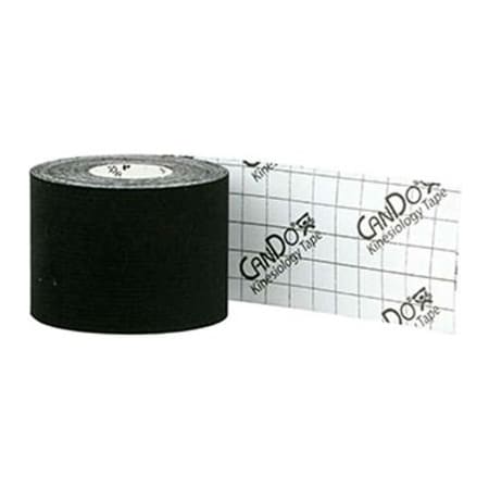 Fabrication Enterprises CanDo Kinesiology Tape, 2" x 16.5 ft., Black, Latex-Free, 1 Roll 24-4852